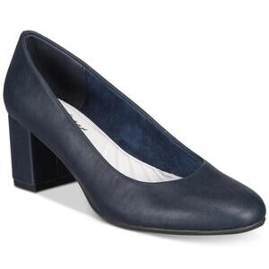 Easy Street Navy Block Heel Pumps Size 9.5 N NWOT
